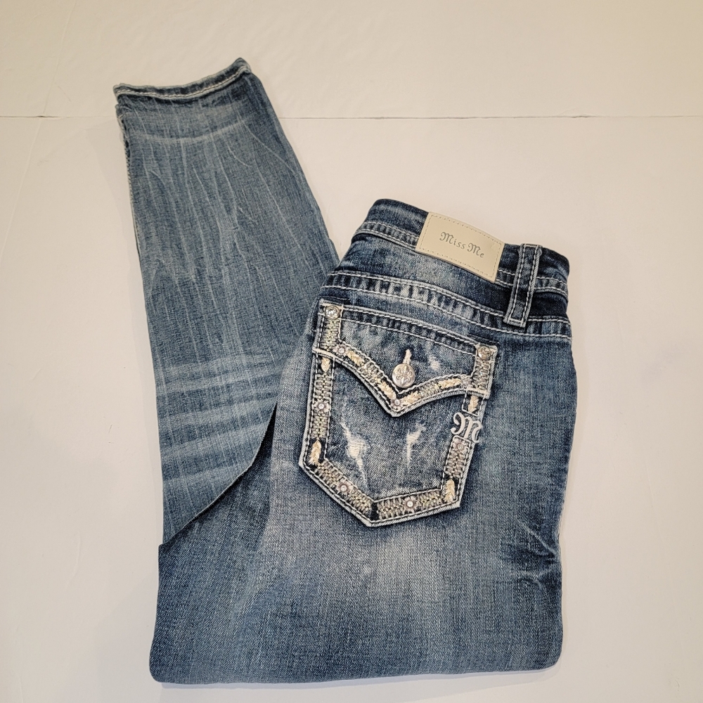 Miss Me Low Rise Ankle Skinny Jeans Distressed Size 30x27 - Did Not Wear 🤷‍♀️